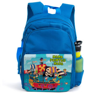 Personalised Pirate Ship Kids Blue Backpack SH836