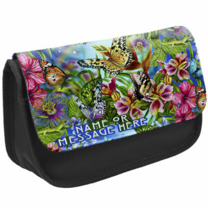 Personalised Ladies Butterfly Black Pencil Case Butterflies ST839