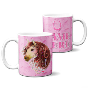 Personalised Girls Horse Mug Pink Pony KSP237