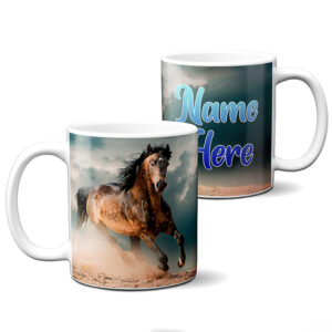 Personalised Girls Horse Mug Running Wild Pony ST085