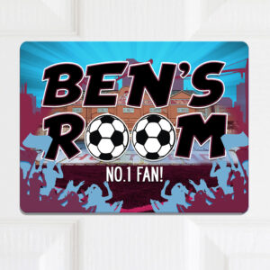 Personalised Aston Villa Football Kids Door Sign FDP03