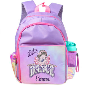 Personalised Ballet Purple Kids Backpack Girls Cute Ballerina KS156