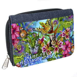 Personalised Butterfly Denim Purse ST839