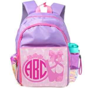 Personalised Ballet Purple Kids Backpack Girls Cute Ballerina KS242