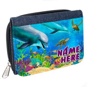 Personalised Dolphin Denim Purse Dolphins ST122