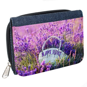 Personalised Lavender Denim Purse Floral SH154