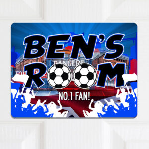 Personalised Glasgow Rangers Football Kids Door Sign FDP25
