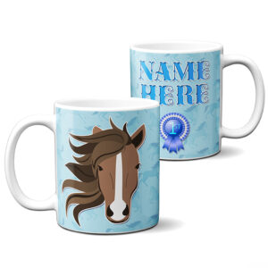 Personalised Girls Horse Mug Blue Pony KSP238