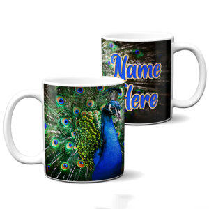 Personalised Peacock Bird Mug British Wildlife SH181