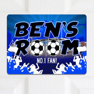 Personalised Reading Football Kids Door Sign FDP48