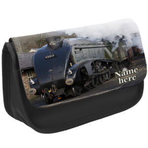 Personalised Steam Train Kids Black Pencil Case Stationery Bag ST163