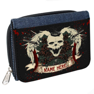 Personalised Gothic Denim Skull Purse SH231