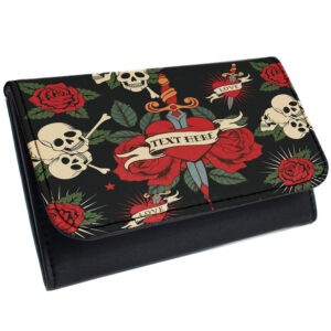Personalised Skull & Heart Tobacco Pouch Gothic SH232