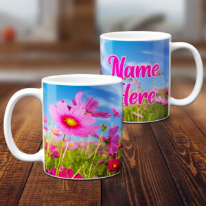 Personalised Ladies Flower Mug Wild Comos KSU25
