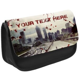 Personalised Zombie Kids Black Pencil Case Stationery Bag KS22
