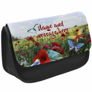 Personalised Ladies Butterfly Black Pencil Case Butterflies SH025