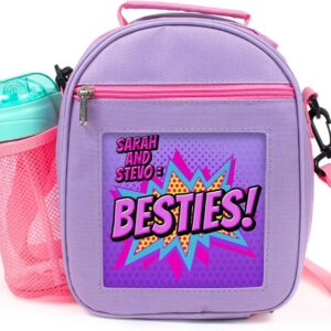 Personalised Besties Purple Kids Girls School Lunch Bag STP378