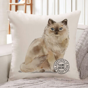 Personalised Ragdoll Cat Cushion Cover KCC43