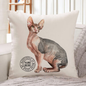 Personalised Sphynx Cat Cushion Cover KCC49