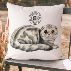 Personalised Scottish Fold Cat Cushion Cover KCC44