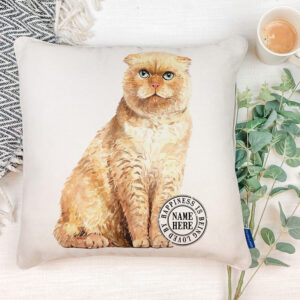 Personalised Scottish Fold Cat Cushion Cover KCC33