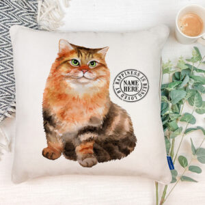 Personalised Tortoiseshell Cat Cushion Cover KCC31