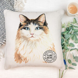 Personalised Norwegian Forest Cat Cushion Cover KCC40