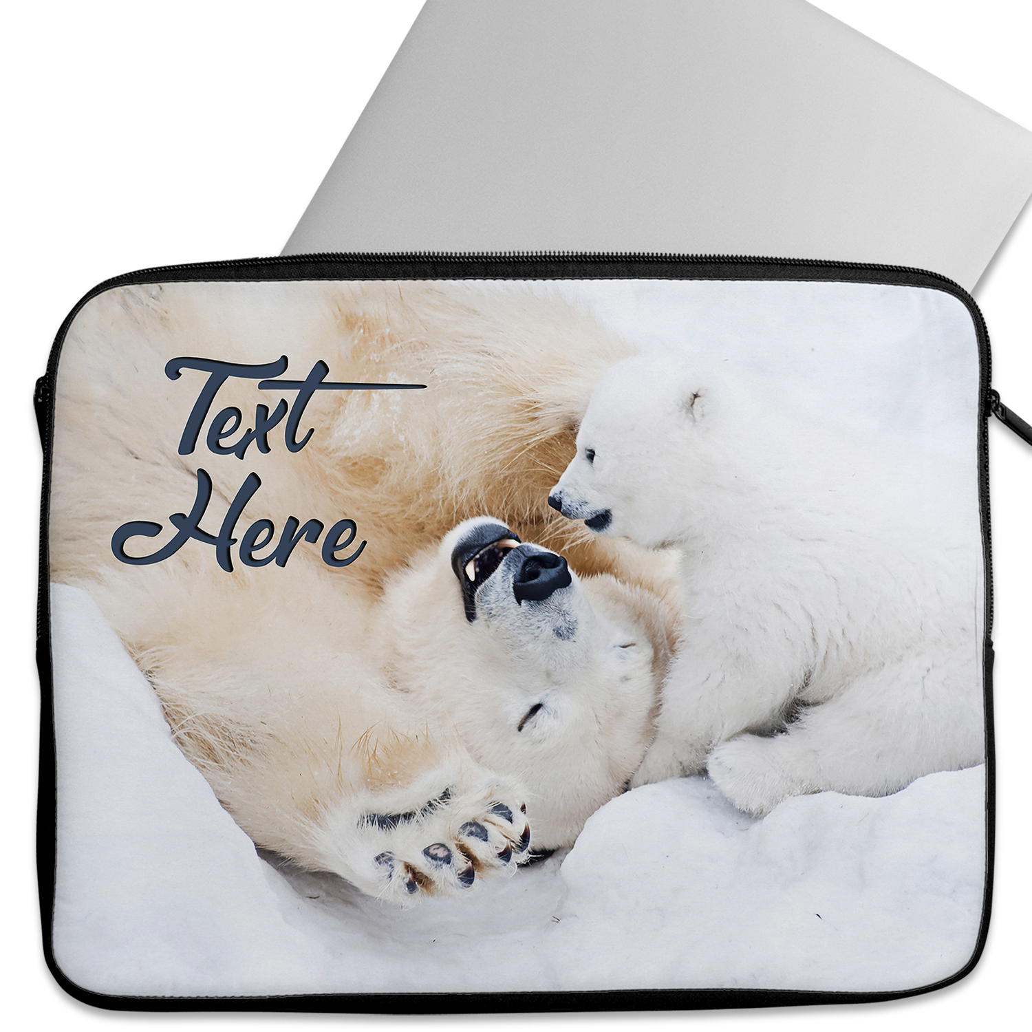 Personalised Polar Bear Tablet Sleeve Laptop iPad Case KS19