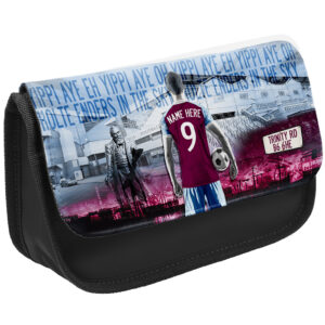 Personalised Aston Villa Football Black Pencil Case AF08