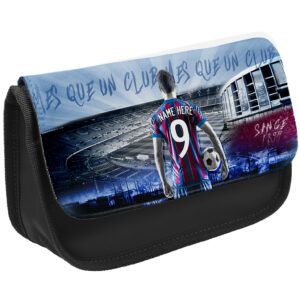 Personalised Barcelona Football Black Pencil Case AF10