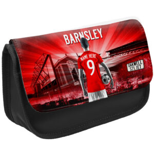 Personalised Barnsley Football Black Pencil Case AF12