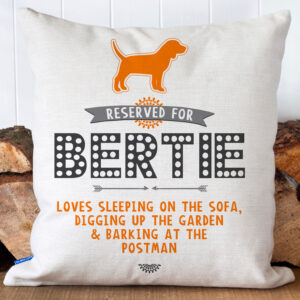 Personalised Beagle Cushion Cover Reserved For Dog RD04