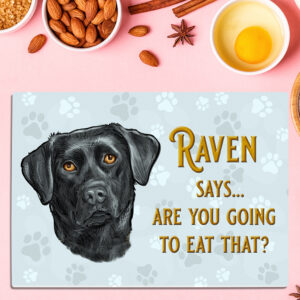 Personalised Black Labrador Dog Chopping Board DCH06