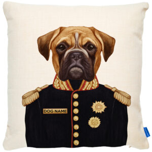 Personalised Boxer Cushion Cover Military Dog Portrait FDC08
