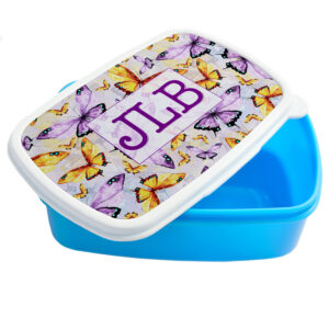 Personalised Butterfly Lunch Box Girls School Snack Box LB05