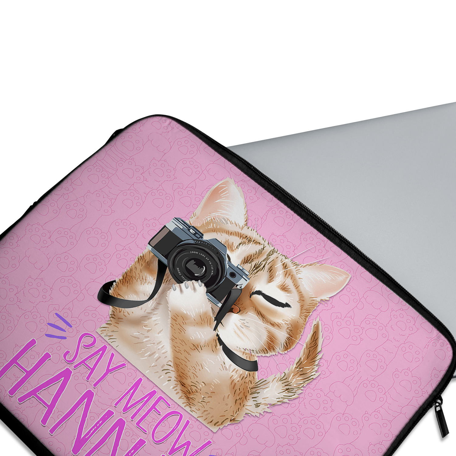 Personalised Cute Cat Tablet Sleeve Laptop Girls iPad Case KS241 - Image 3