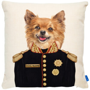 Personalised Chihuahua Cushion Cover Military Dog Portrait FDC18