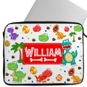Personalised Cute Dinosaur Tablet Sleeve Laptop Boys iPad Case KS112