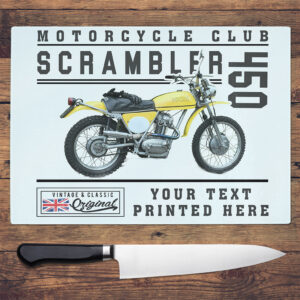 Personalised Ducati 450 Scrambler Motorcycle Chopping Board VBCH06