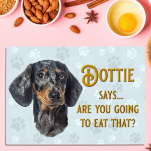 Personalised Dapple Dachshund Sausage Dog Chopping Board DCH59