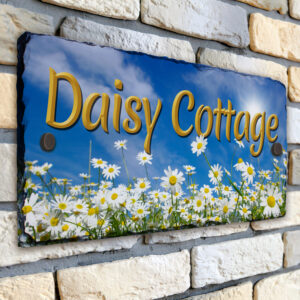 Personalised Daisy House Number Slate SL24