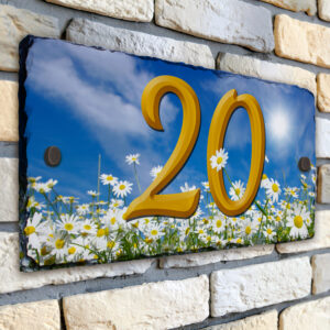 Personalised Daisy House Number Slate SL25