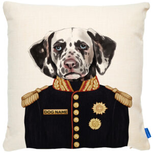 Personalised Dalmatian Cushion Cover Military Dog Portrait FDC19