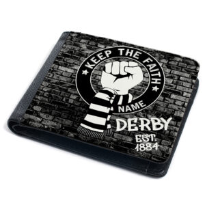 Personalised Derby County Football Wallet Keep The Faith KTFW20