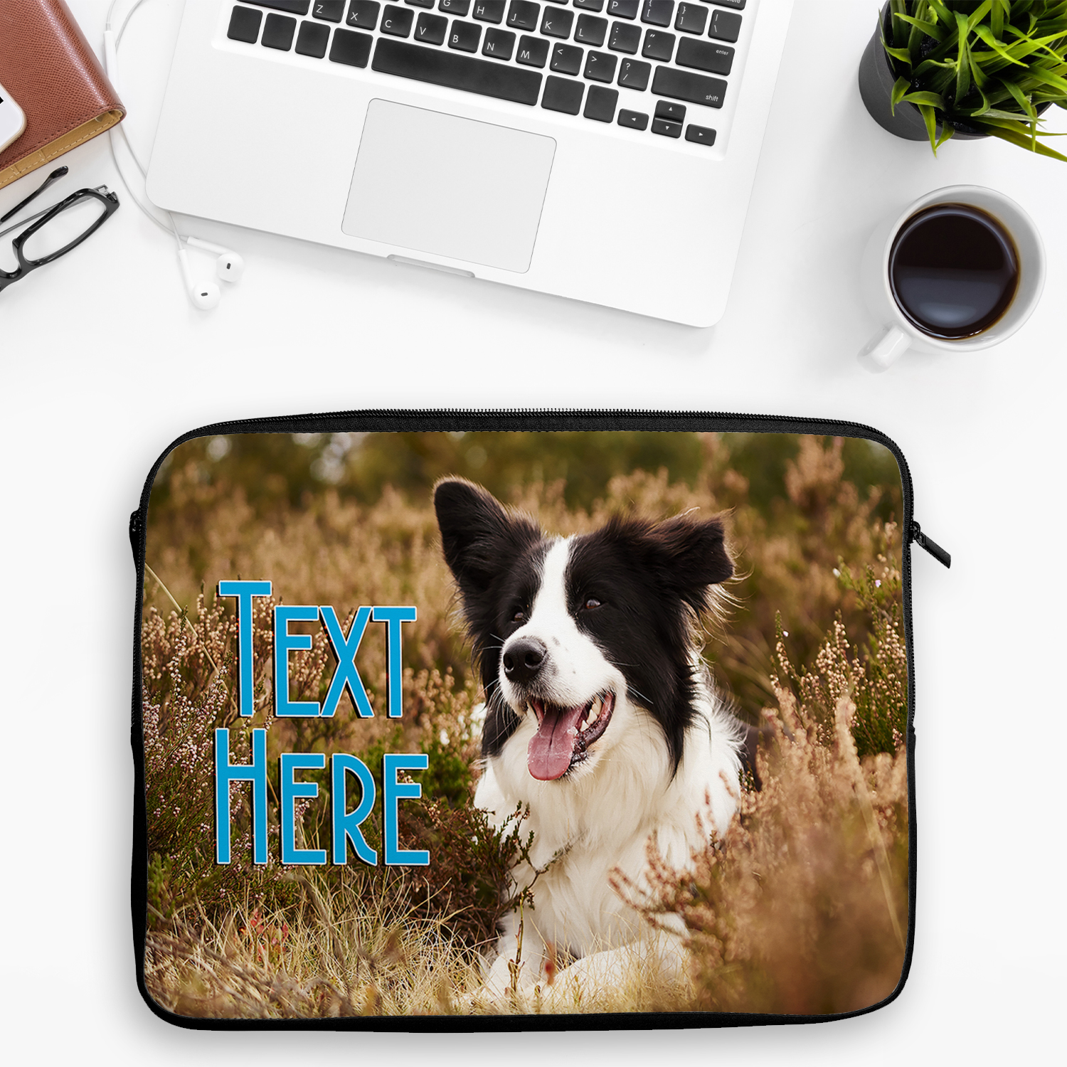 Personalised Border Collie Tablet Sleeve Laptop Dog iPad Case KS163 - Image 4