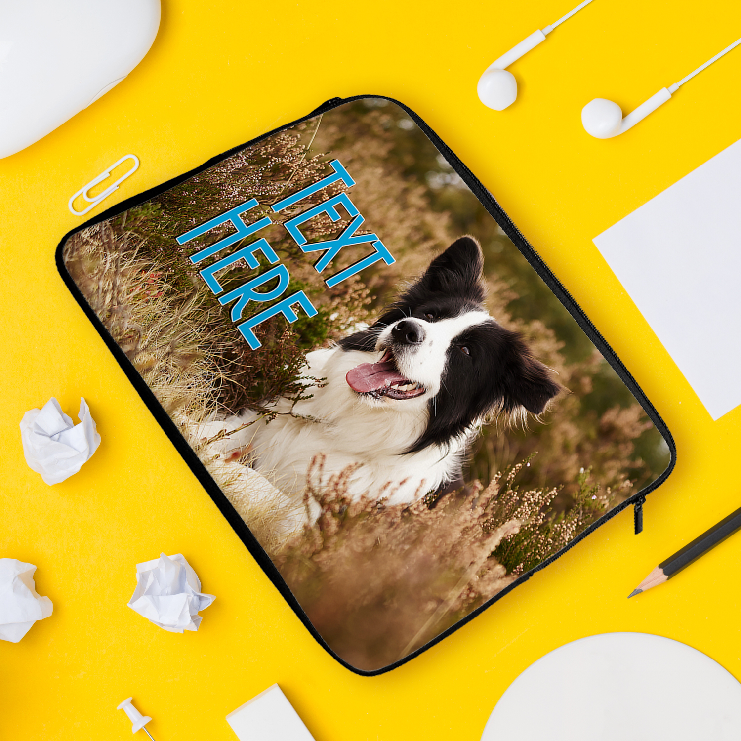 Personalised Border Collie Tablet Sleeve Laptop Dog iPad Case KS163 - Image 3