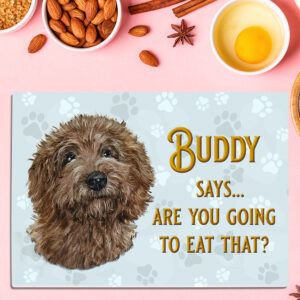 Personalised Brown Doodle Dog Chopping Board DCH25