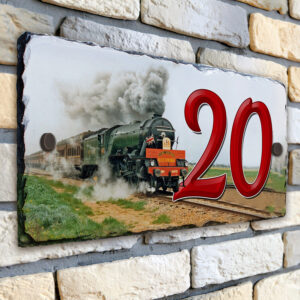 Personalised Flying Scotsman House Number Slate SL31