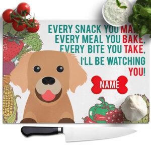 Personalised Golden Retriever Chopping Board KCB26