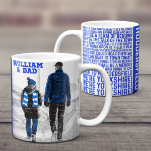 Personalised Huddersfield Football Father & Son Mug FSM28